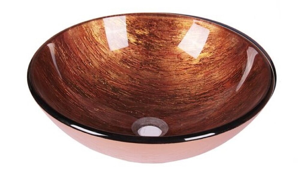jano ribbon tempered glass circular vessel bathroom sink